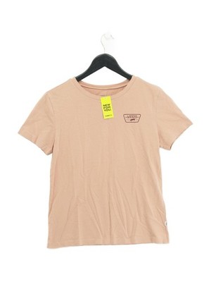 Vans Damen T-Shirt S hellbraun Grafik 100% Baumwolle Kurzarm Rundhals Basic