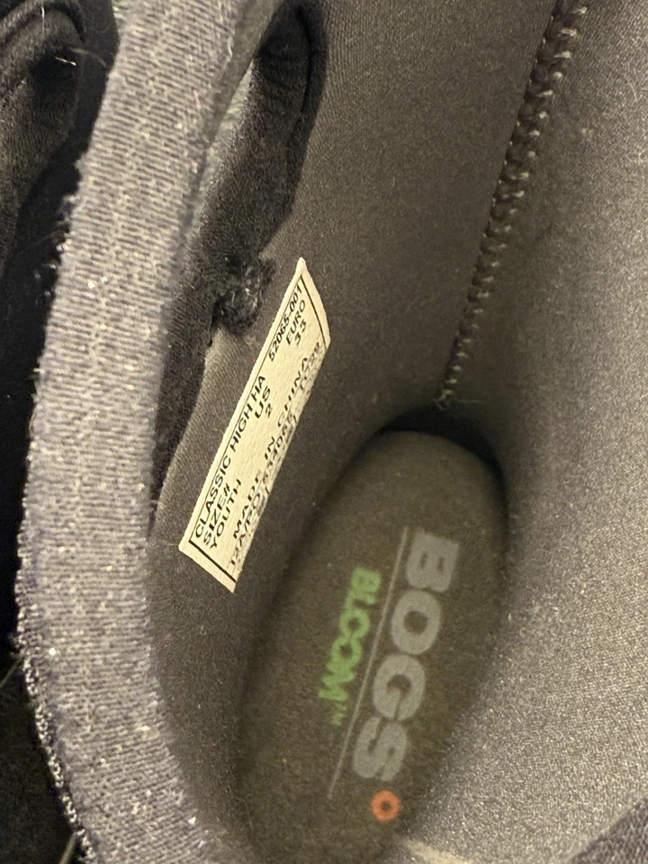 BOGS ботинки молодежи размер 2 черный водонепроницаемый зимние изолированные холодной погоды -30F снег - Изображение 3 из 4