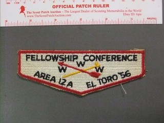 Boy Scout OA Area 12 A 1956 Conference Flap Shaped 0207QQ