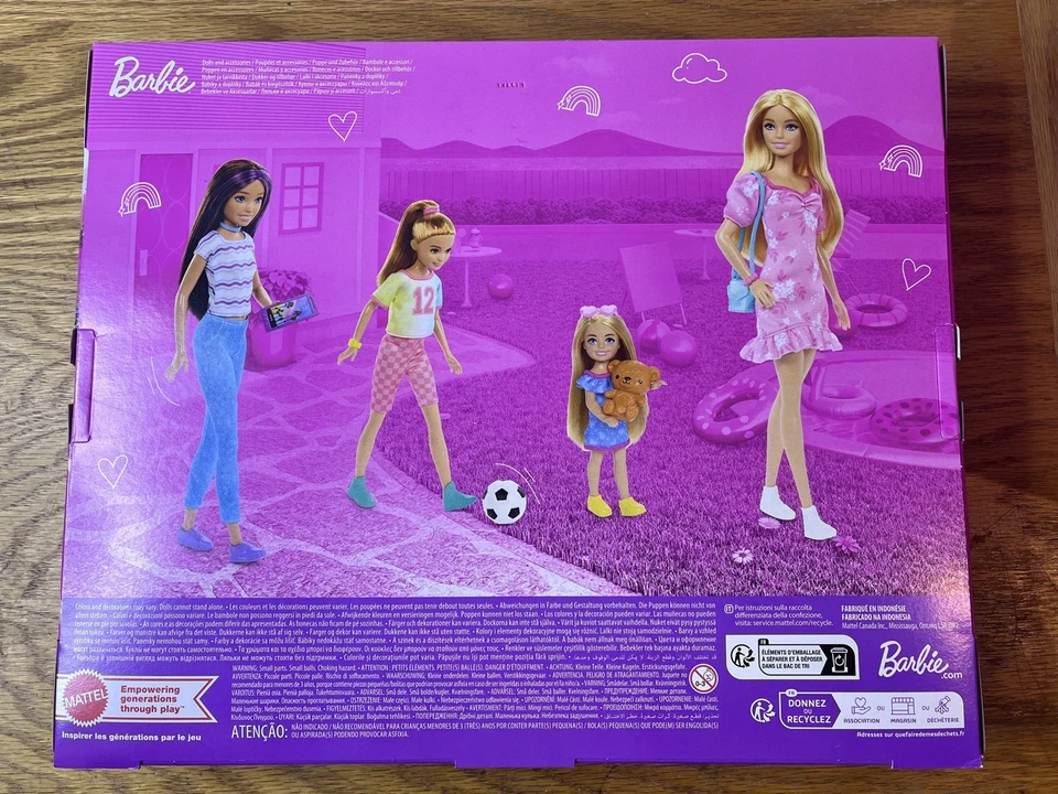 Barbie 12.7” Muñeca Hermanas - Barbie, Patrón, Stacie y Chelsea Set HWJ01 Foto 2 de 3