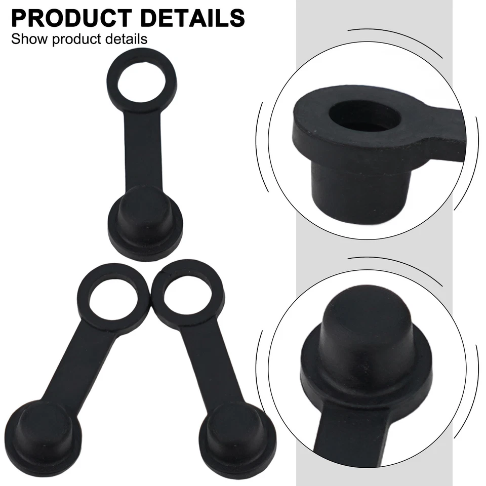 8Pcs Black Car ATV Caravan Rubber Brake Bleed Nipple Grease Cap Dust Cover - Image 2 of 4