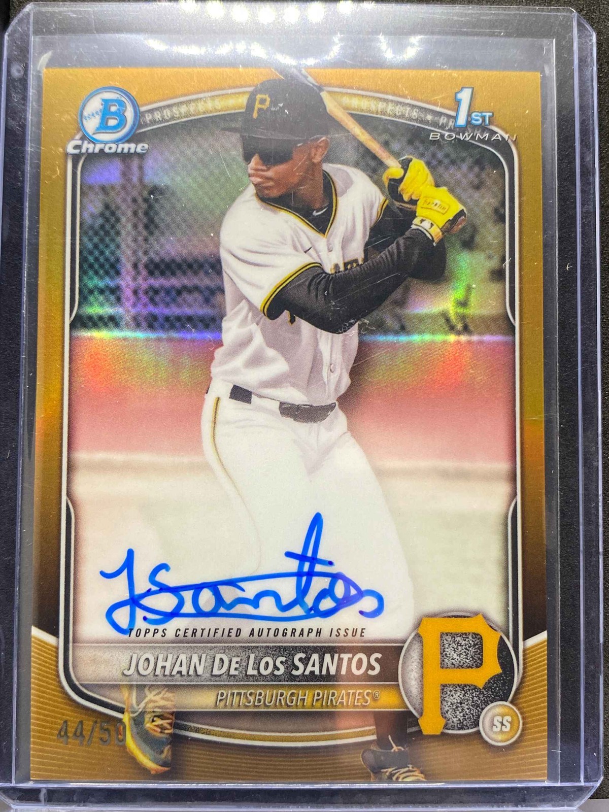 2025 Bowman Chrome Gold Refractor #CPA-JDLS Johan De Los Santos 1st AUTO /50