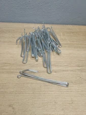 22 Slip On Metal Curtain Drapery Pin Hooks Traverse Rod 3.5 inch Vtg