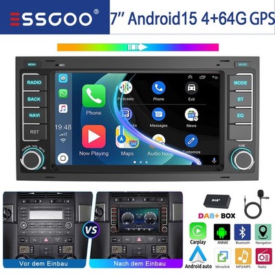 DAB+ Für VW T5 Multivan Transporter Android 15 Autoradio Carplay GPS Navi 4+64GB