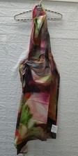 New ASOS DESIGN Tuck Detail Halter Maxi Dress Abstract Print Multicolor Size 6