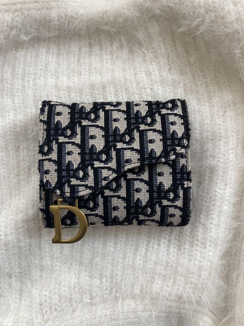 Dior Coin Case Wallet Pouch 2021 Pre-Owned with Strap Repair