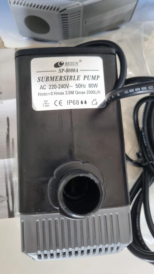 Resun SP-8000A Aquarium Power Head Filter Pump 2800L/H 100W 220V 4.5M Lift - Image 3 of 4