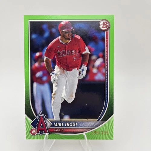 2025 Bowman Mike Trout  Neon Green 290/399 - Card# 1 - Los Angeles Angels