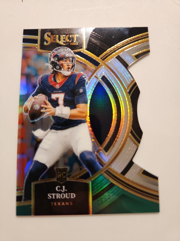 2023 Panini Select Premier Level C.J. Stroud #183 Black Green Prizm Die-Cut (RC)