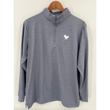 Bad Birdie Mens Quarter Zip Golf Pullover Heather Blue Size M Logo Stretch Mock