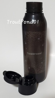 Tupperware Bottle ECO Sports Water Jug 25 oz Starry Night Sky Sparkle Black New
