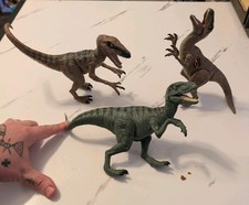 Jurassic World JW Hasbro 2015 Velociraptors Dinosaur Figures Lot of 3 Raptor