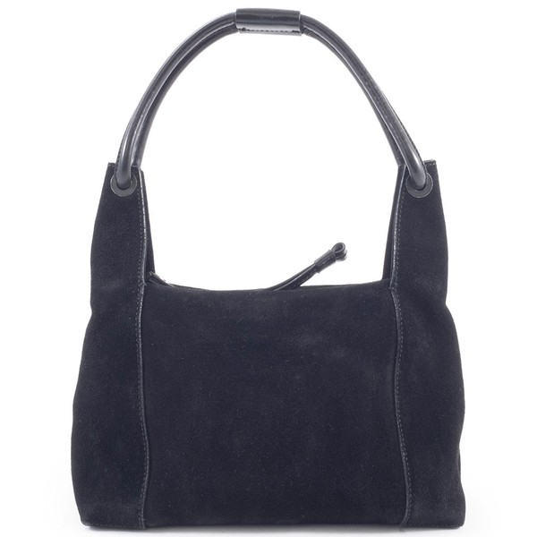 GUCCI Suede Handbag Black Leather Womens Hobo Shoulder Bag 101333 Pre-owned Auth