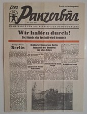 The Panzer Bear - Berlin Defender Newspaper, 28 April 1945, 4 pp - siege-time