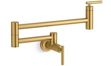 Kohler Purist K-35745-2MB Wall Mounted Kitchen Pot Filler Faucet Moderne Brass