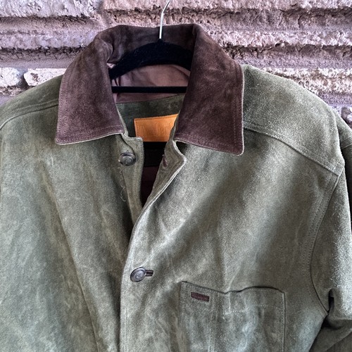 Timberland Vintage Men's 90s Green Suede Chore Barn Jacket Size Medium - Picture 9 of 11