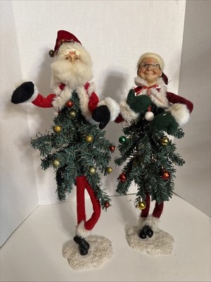Pair of Mark  Roberts? 20 - 19  Large Mr. &  Mrs. Claus Tree s Poseable