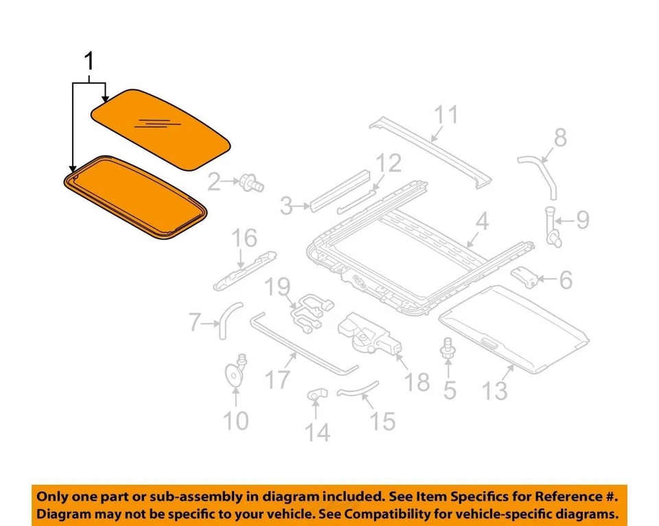Subaru Legacy 2010-2014 techo corredizo vidrio OEM Foto 3 de 4