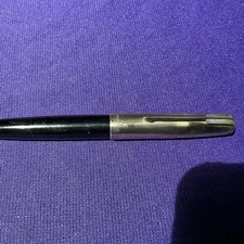 PARKER BLACK CT 51, VACUMANTIC 1/10 14K  GOLD FILLED CAP, HOODED NIB. (S628)