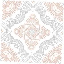 FP3566 Cecilia Peel Stick Floor Tiles, White  Off-White 12"L x 12"W x 0.06"T