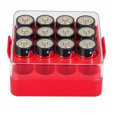 Battery Organizer Storage Case, Battery Vault Box Container for 16pcs C Batte...
