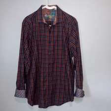 Robert Graham 100 cotton Button Down Collared Shirt Classic Fit Large 786