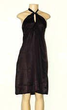 METRO STYLE WOMEN'S BLACK SATIN HALTER DRESS sz 10