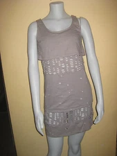 see by chloe dress double layered hole jersey, size 2 stretch sleeveless ad