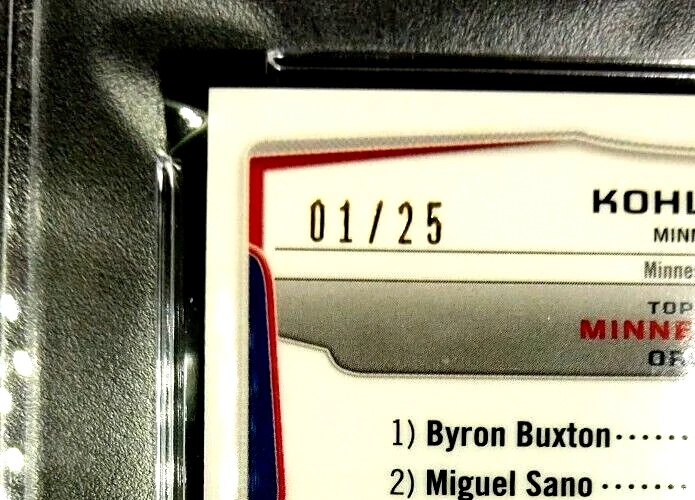 Mini refractor dorado Bowman Chrome 2014 #MT4 Kohl Stewart Ser# 1/25 PSA 10 POP 1 Foto 3 de 4