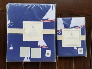 Pottery Barn Kids Nautical Sailboat Duvet Cover Full Queen W
