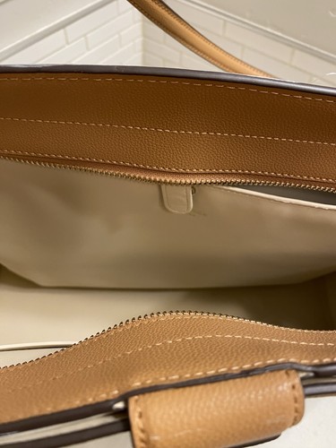 Kate Spade NWOT Voyage Large Work Brown Bungalow Canvas Leather Tote Bag - Picture 14 of 20
