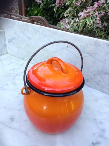 French Enamel Small Cauldron - Foto 3 di 8