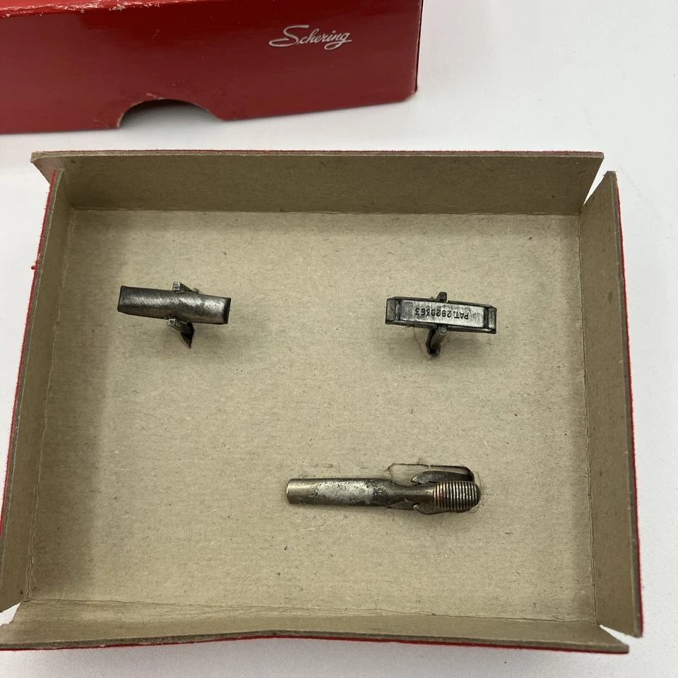 SCHERING Ebers Papyrus Secondum Artem PEWTER Cuff Link Set with Original Box - Image 4 of 4