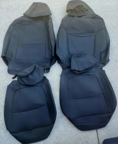 Juego completo de fundas de asiento de coche universales de lujo de cuero PU cojín delantero trasero nuevo - Imagen 2 de 9