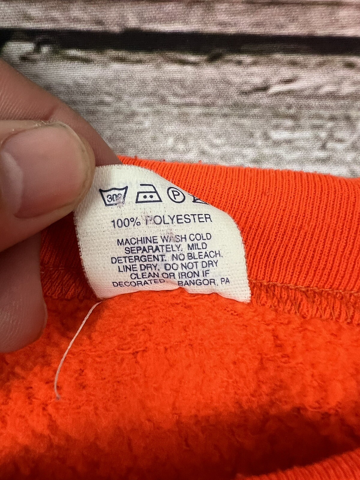 VTG Windjammer Solid Fluorescent Orange Blank Cre… - image 3