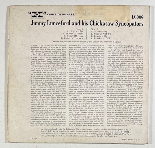 Jimmy Lunceford and his Chickasaw Syncopators LP 33 tours 10" RCA LX 3002 - Picture 3 of 5