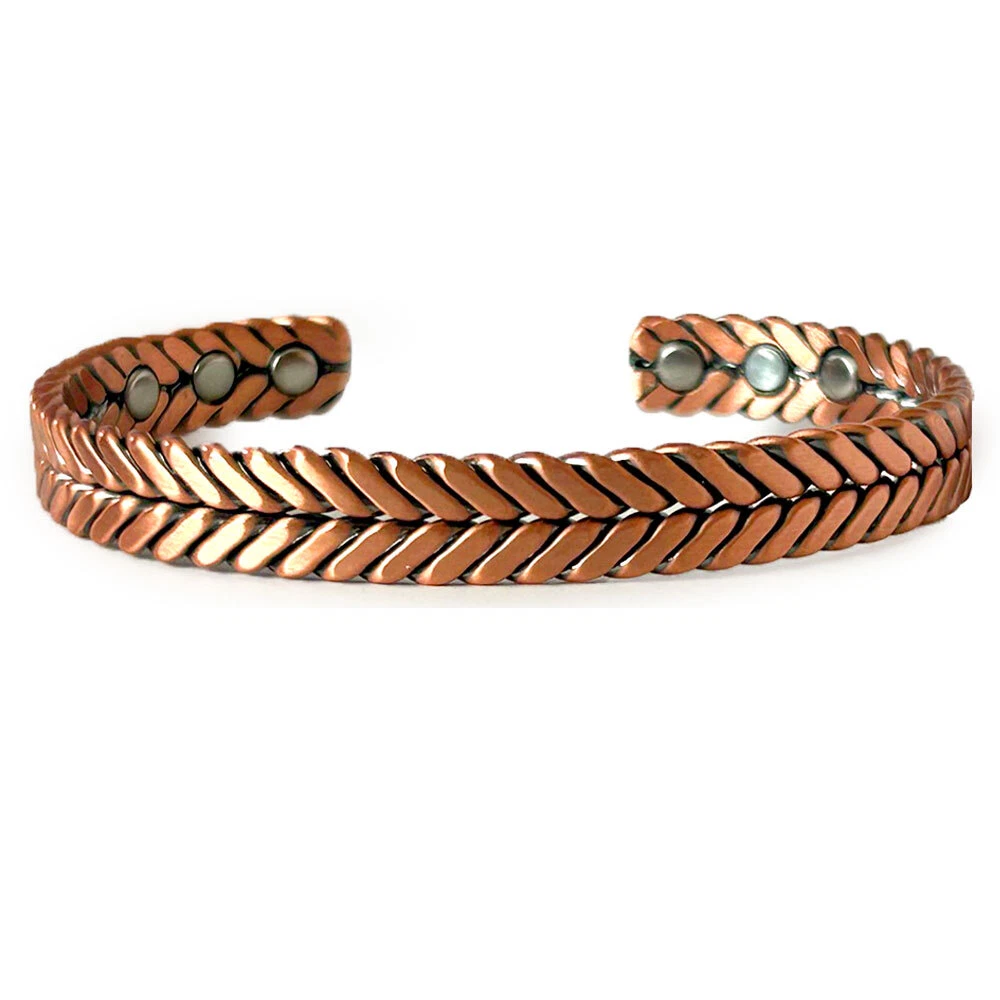 1 Pc Solid Pure Copper Cuff Bracelet Magnetic Handmade Jewelry