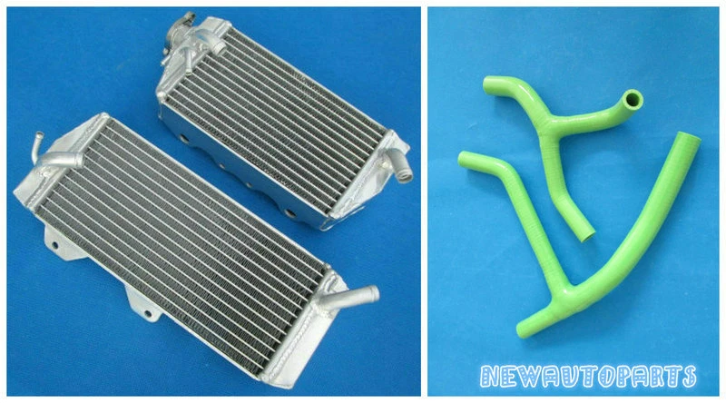 Radiador y manguera de aluminio azul para Kawasaki KXF450 KX450F 2006-2008 2007 2008 Foto 3 de 4