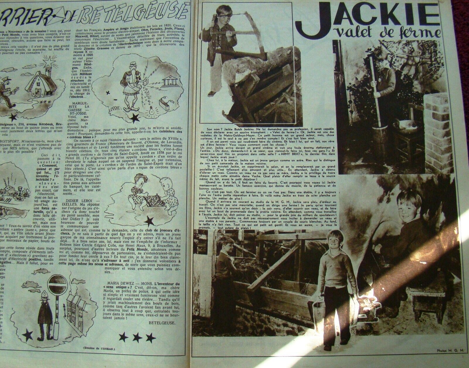 ACTION ERROL FLYNN COVER + movie story  le Petit Monde  (5/23/46)  Butch Jenkins