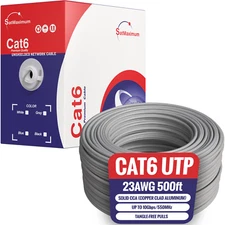 CAT6 UTP 500FT Ethernet Network Cable 23AWG LAN Bulk Solid Wire LOT