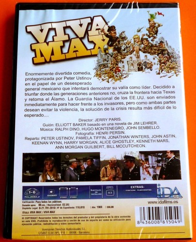VIVA MAX - Jerry Paris 1969 (Dvd R2) English . Español - Precintada . Sealed - Imagen 3 de 3
