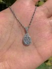 2Ct Round Cut Natural Moissanite Teardrop Shape Pendant 14K White Gold Plated — photo 3