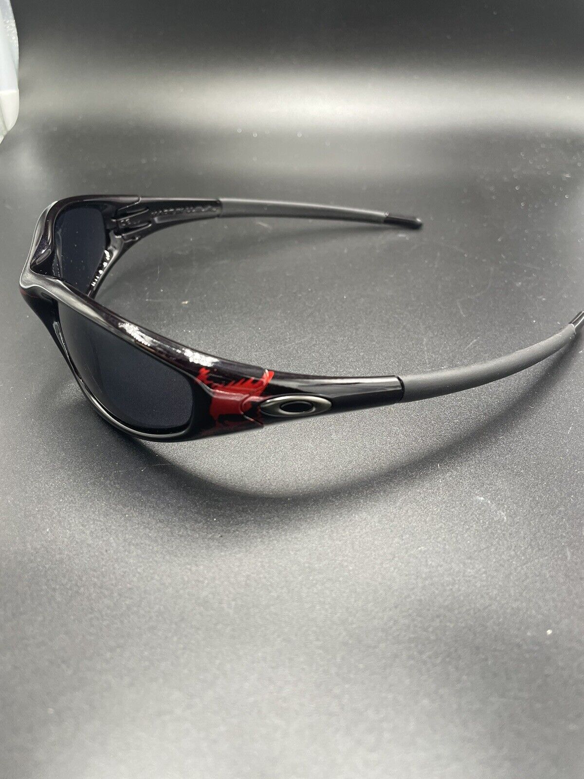 Oakley New Straight Jacket Polished Black Blood Skull w/ Black