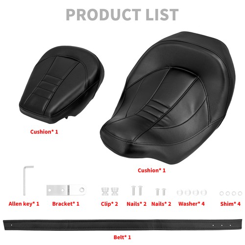 Low Profile Driver Passenger Seat For Haley Touring Road Electra Glide 2009-2024 - Picture 2 of 16