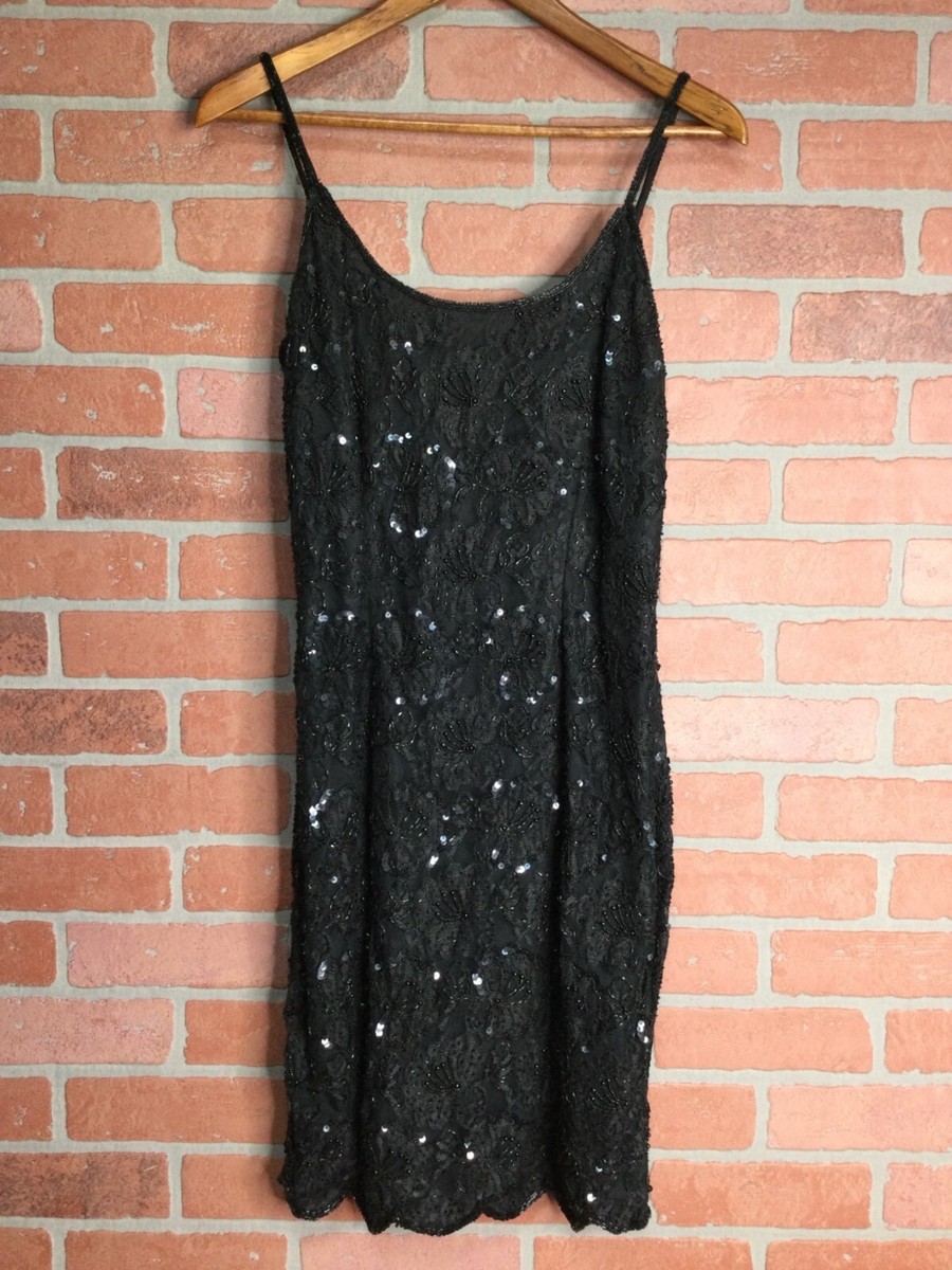 Vintage 90s Y2K Stenay Beaded Dress Sleeveless Scoop Neck Black SZ 6 Whimsigoth Vintage 90s Y2K Stenay Beaded Dress Sleeveless Scoop Neck Black SZ 6 Whimsigoth