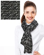 CBC Crown Music Notes Theme 35" x 70" TR Fabric Fashion Scarf