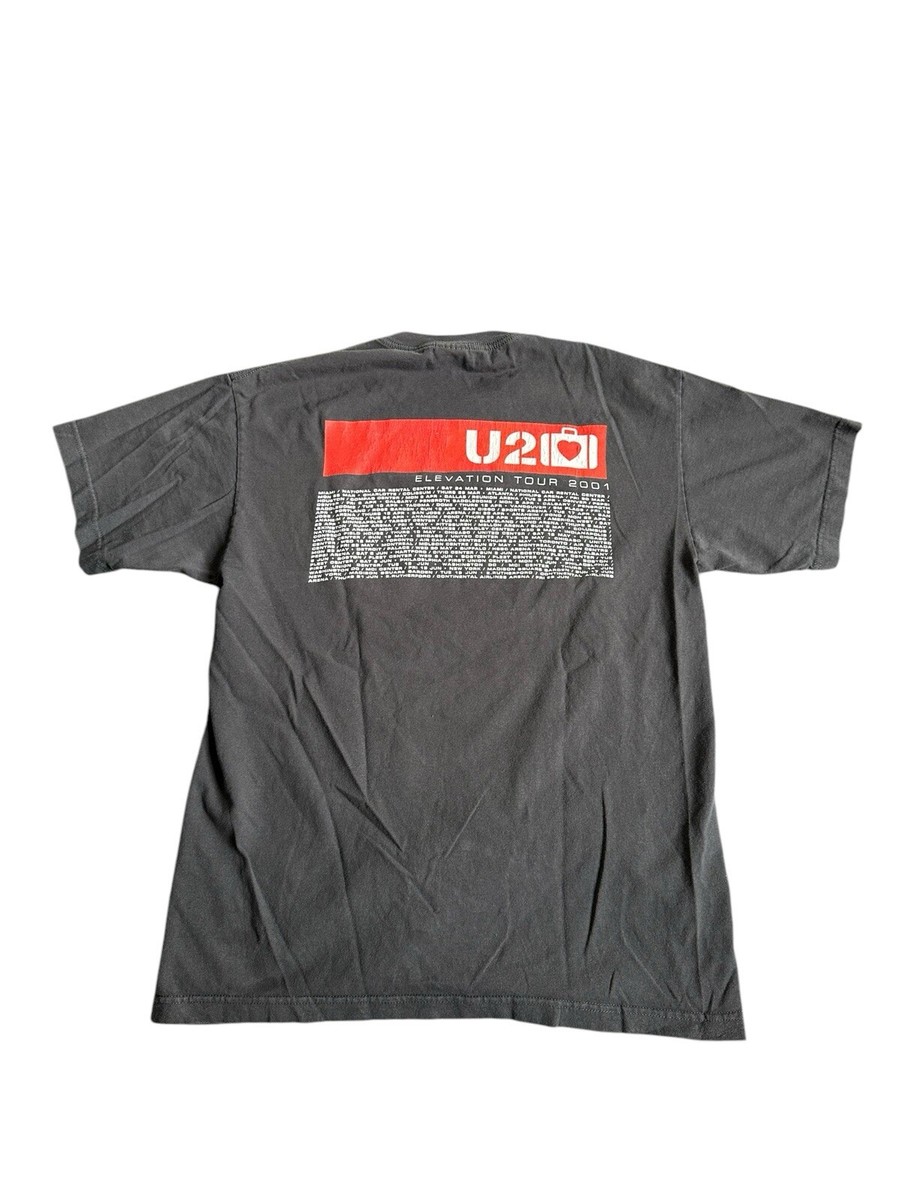 Vintage 2001 U2 Elevation Tour Concert T-Shirt Gray Large