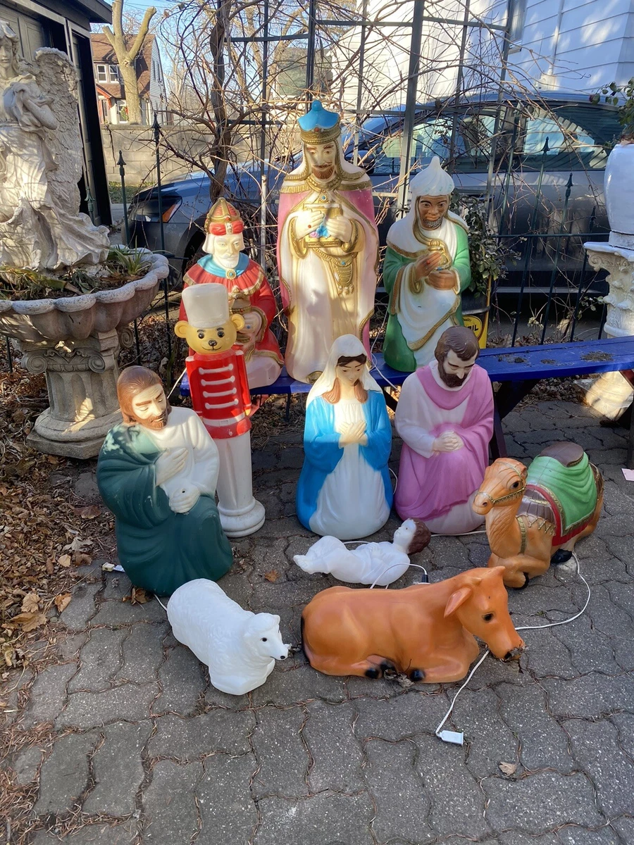 11 Pc Full Nativity Blow Mold Scene Set Collection Empire Plastic | eBay