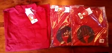 (3) NWT Chef Works Double Breasted Red Button Down Shirts - Medium