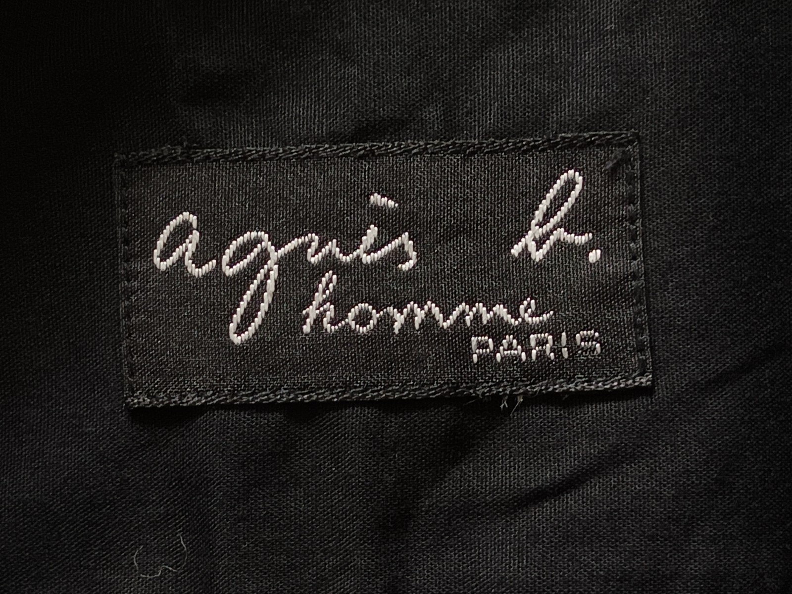 Agnes b Homme Lizard Logo Solid Black Cotton Men'… - image 4